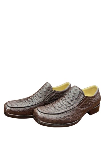 Ostrich Skin Slip Ons